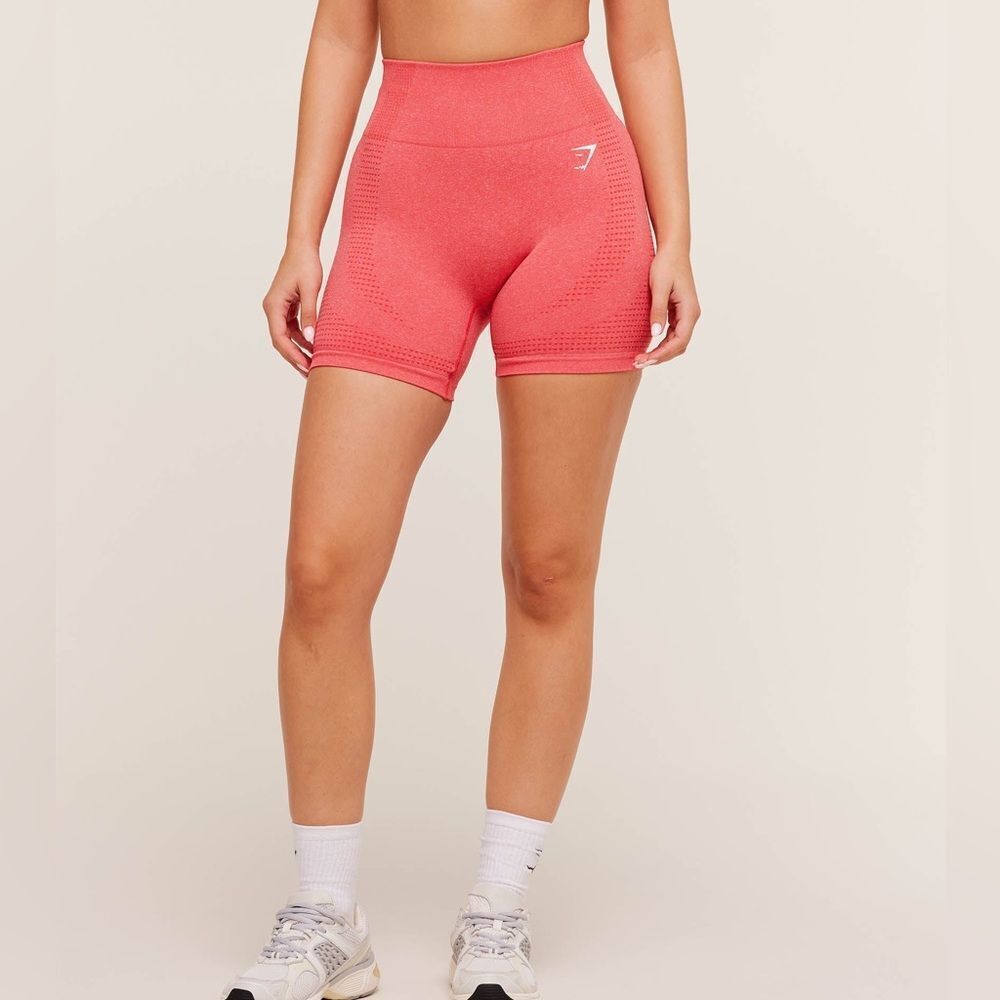 GymShark Vital Seamless Coral Red Marl 6” Bike Shorts